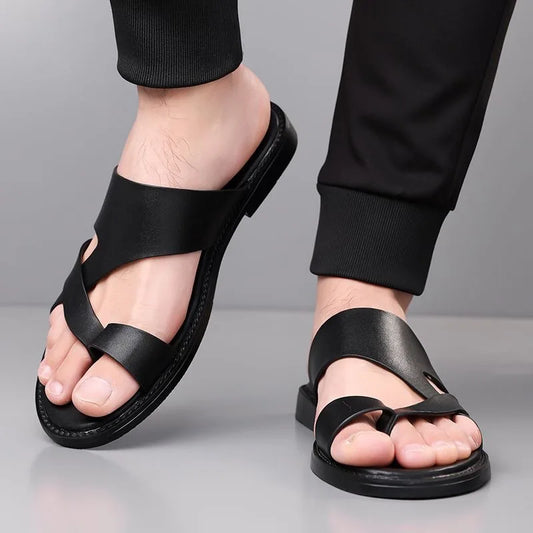 Elegant Leather Cross Strap Sandals