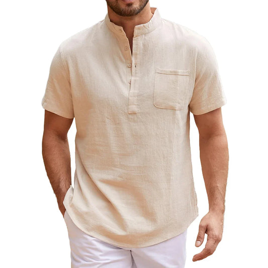 Elegant Linen Henley Shirt