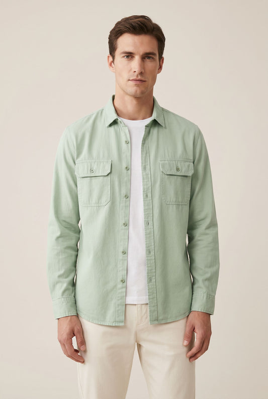 Elegant Cotton Shirt - Green