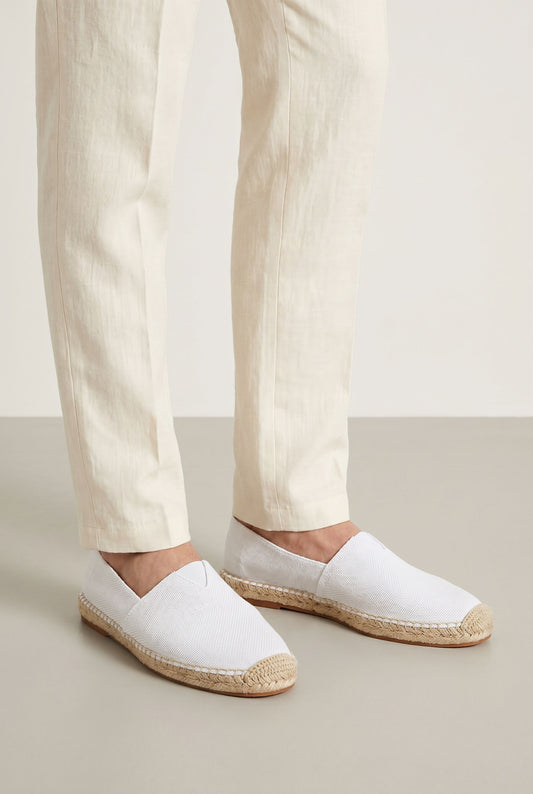 Elegant Men's Espadrilles - White (life)