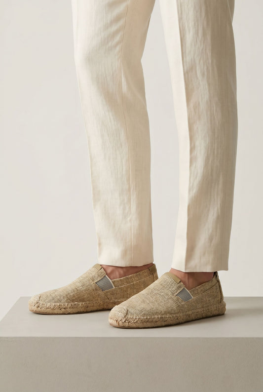 Elegant Men's Espadrilles - Khaki (life)
