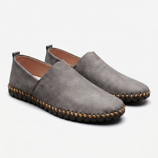 Santorini Leather Loafers - Gray (clean)