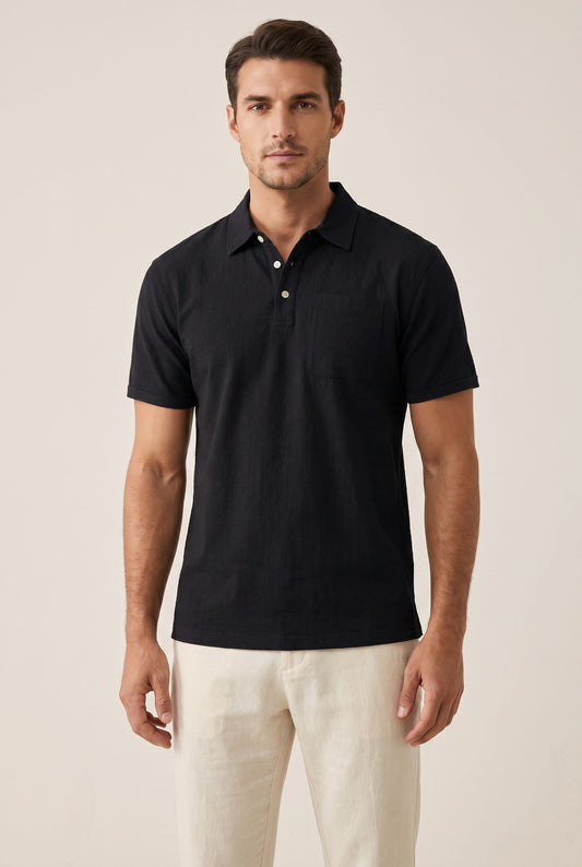 Elegant Men's Polo Shirt - Black