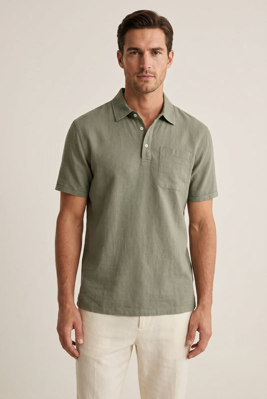 Elegant Men's Polo Shirt - Green