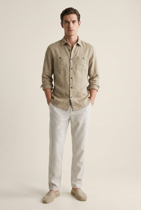 Japanese Linen Shirt - Khaki