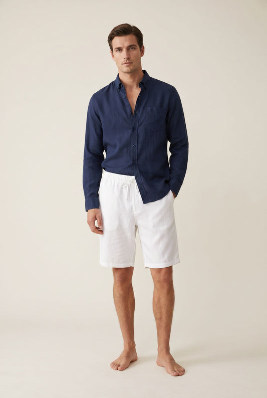 Linen Summer Shorts - White