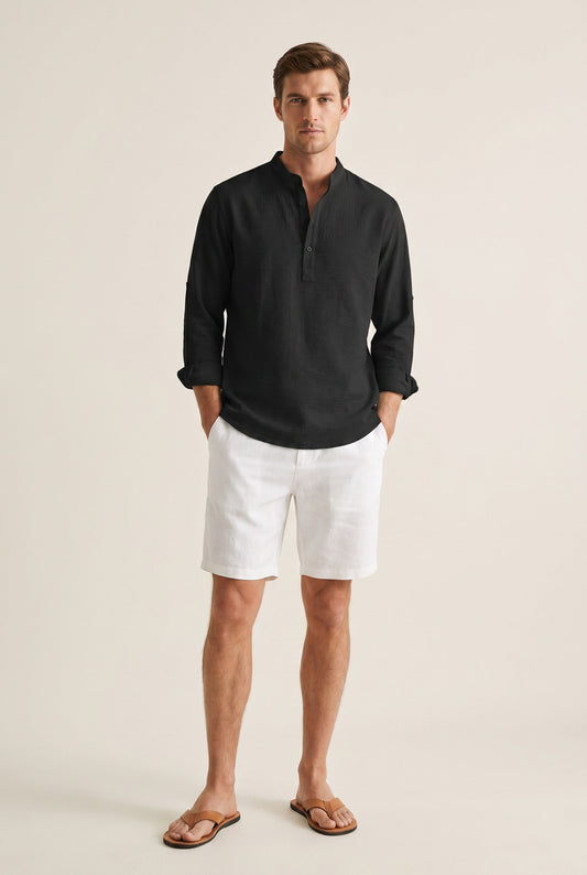 Long Sleeved Polo - Black