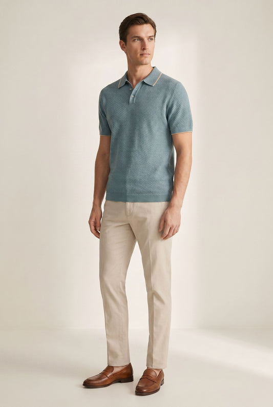 Aristo Cashmere Polo - Blue