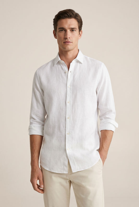 Casual Linen Shirt - White