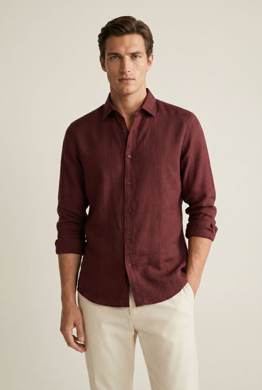 Casual Men's Shirt - Brown
