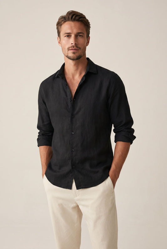Fiorenzo Cotton Shirt - Black