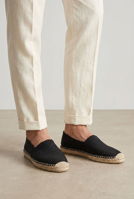 Elegant Men's Espadrilles - Black (life)
