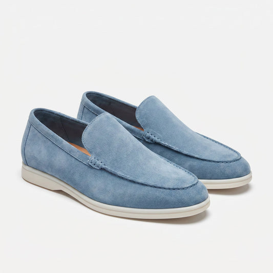 Premium Suede Loafers - Light Blue (clean)