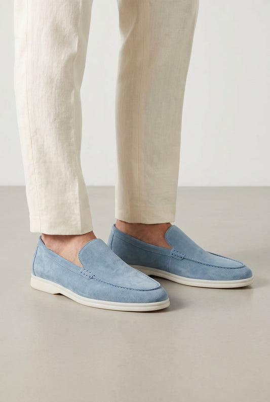 Premium Suede Loafers - Light Blue (life)