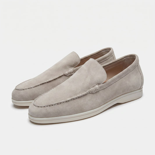 Premium Suede Loafers - Light Gray (clean)