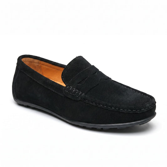 Retro Suede Men's Loafers - Black (clean)