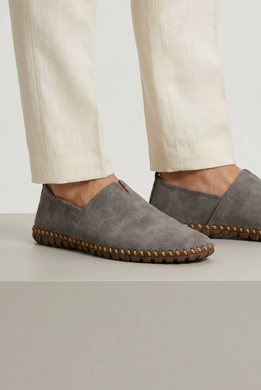 Santorini Leather Loafers - Gray (life)