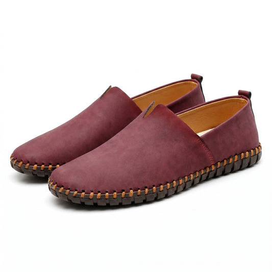 Santorini Leather Loafers - Red (clean)