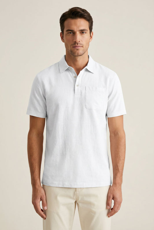Elegant Men's Polo Shirt - White