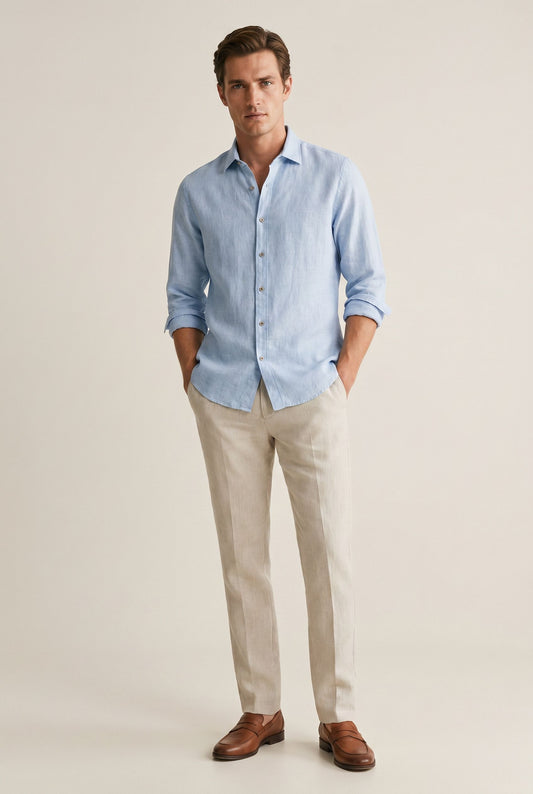 Japanese Linen Shirt - Light Blue