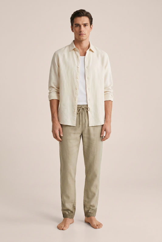 Linen Beach Pants - Khaki