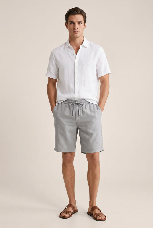 Linen Summer Shorts - Grey